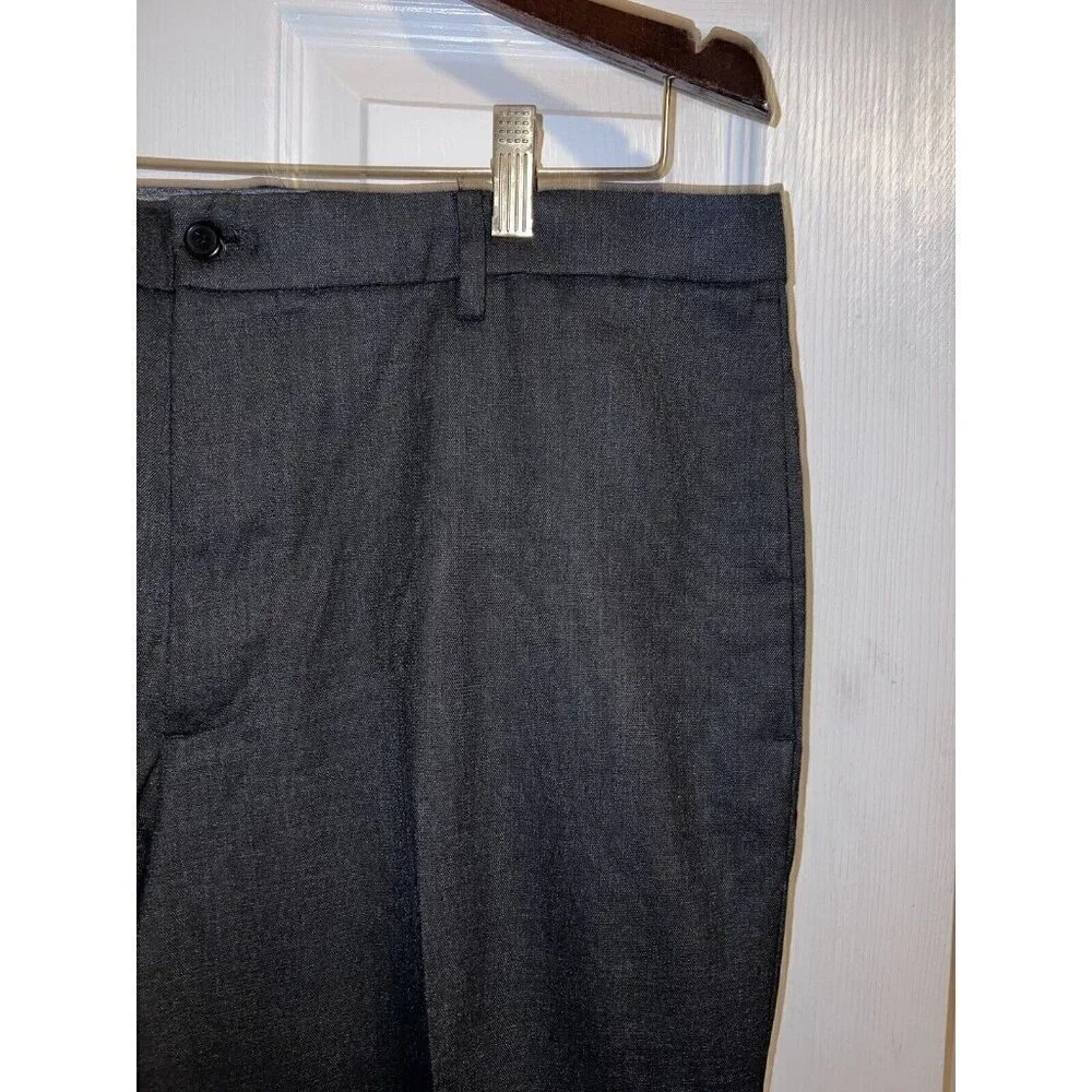 DKNY Mens Gray Stretch Elastic Waist Dress Pants Sz 36